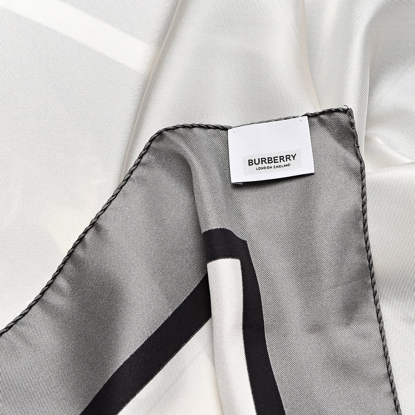 Silk Montage Print Large Square Scarf Monochrome