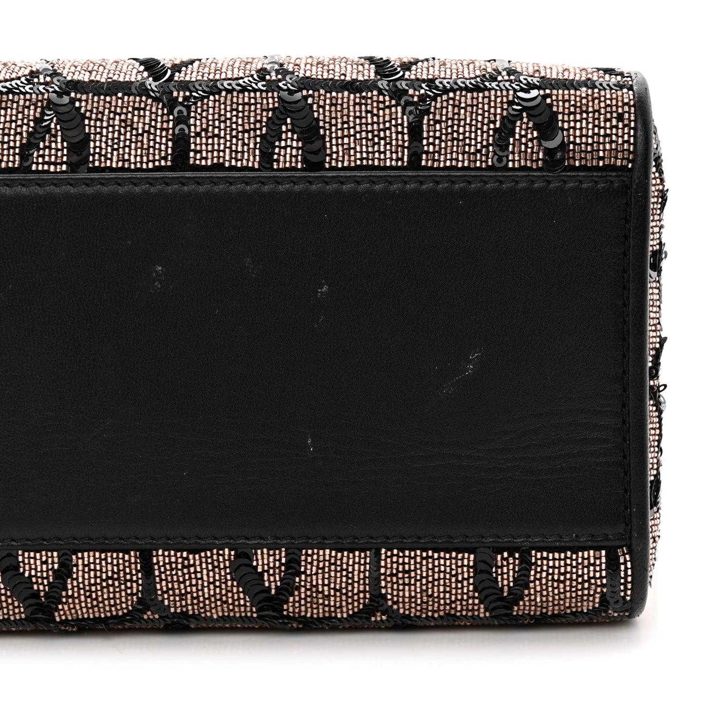 Sequins Toile Iconographe Calfskin Beaded Mini Le Troisieme Shopping Bag Black Rose