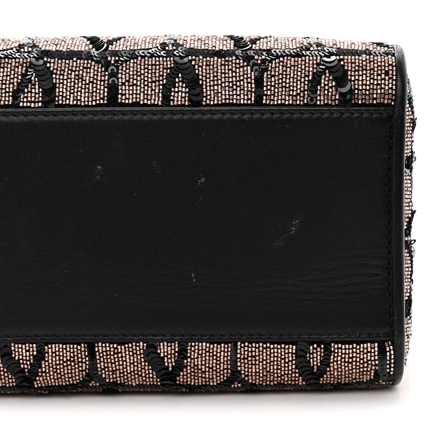 Valentino Garavani Sequins Toile Iconographe Calfskin Beaded Mini Le Troisieme Shopping Bag Black Rose 11 of 11