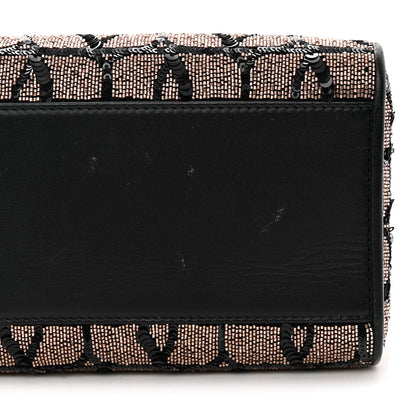 Valentino Garavani Sequins Toile Iconographe Calfskin Beaded Mini Le Troisieme Shopping Bag Black Rose 11 of 11