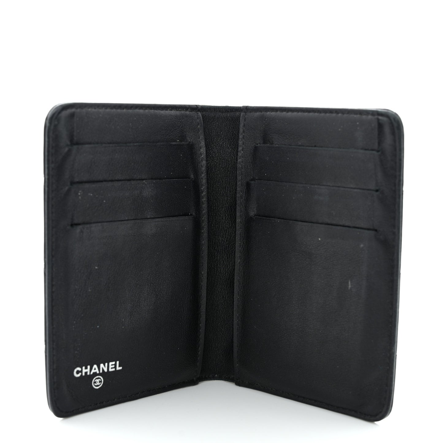 Patent Quilted Card Holder Wallet Black