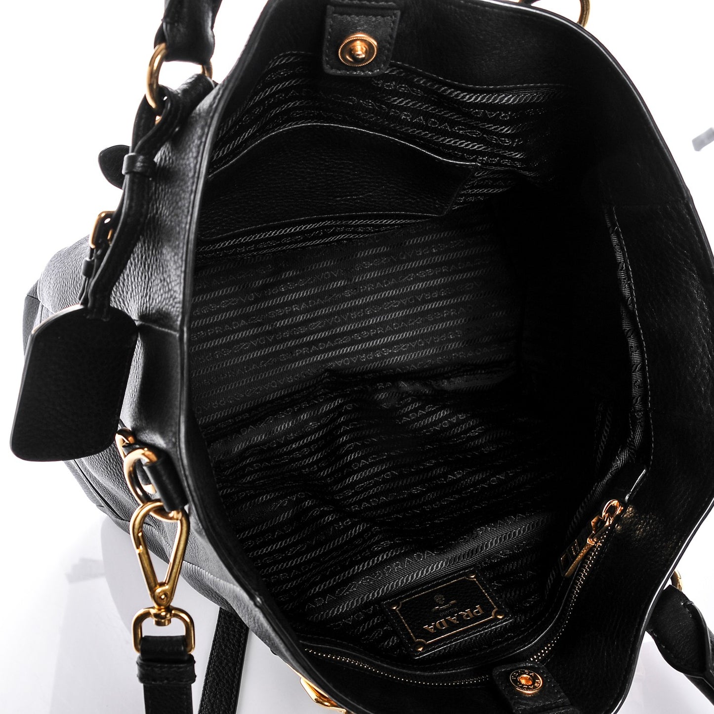 Vitello Daino Top Handle Tote Nero Black