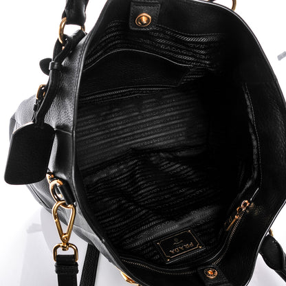 Prada Vitello Daino Top Handle Tote Nero Black 5 of 6