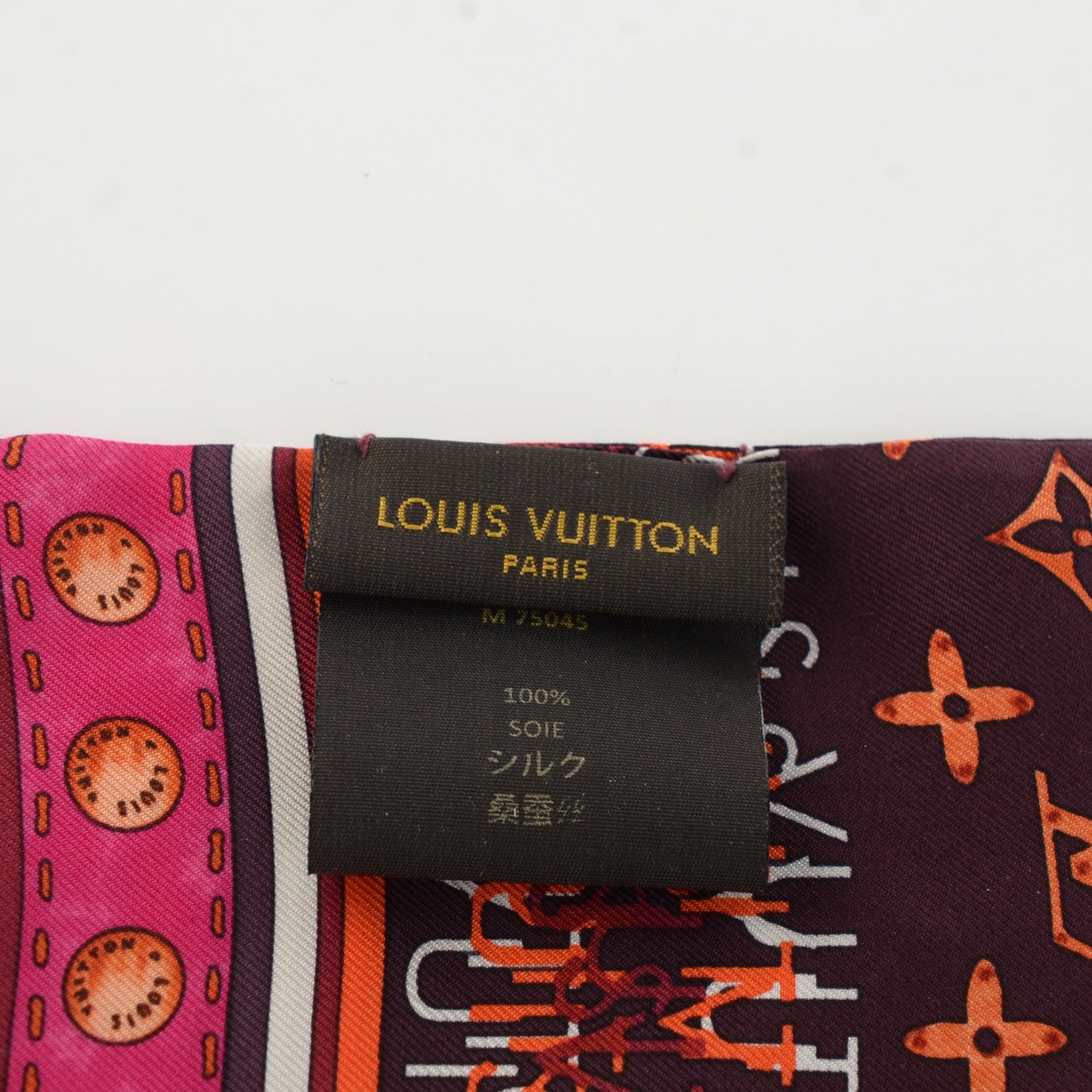 Louis Vuitton Silk Monogram Map Bandeau Plum Orient 4 of 6