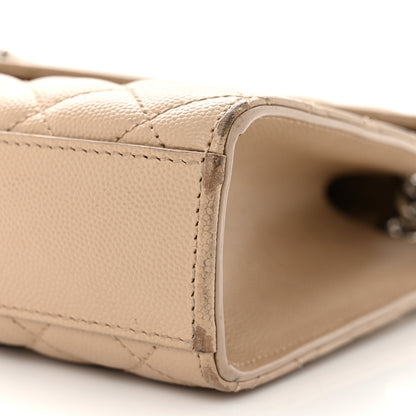 Saint Laurent Grain De Poudre Textured Mixed Matelasse Medium Triquilt Monogram Satchel Dark Beige 10 of 15