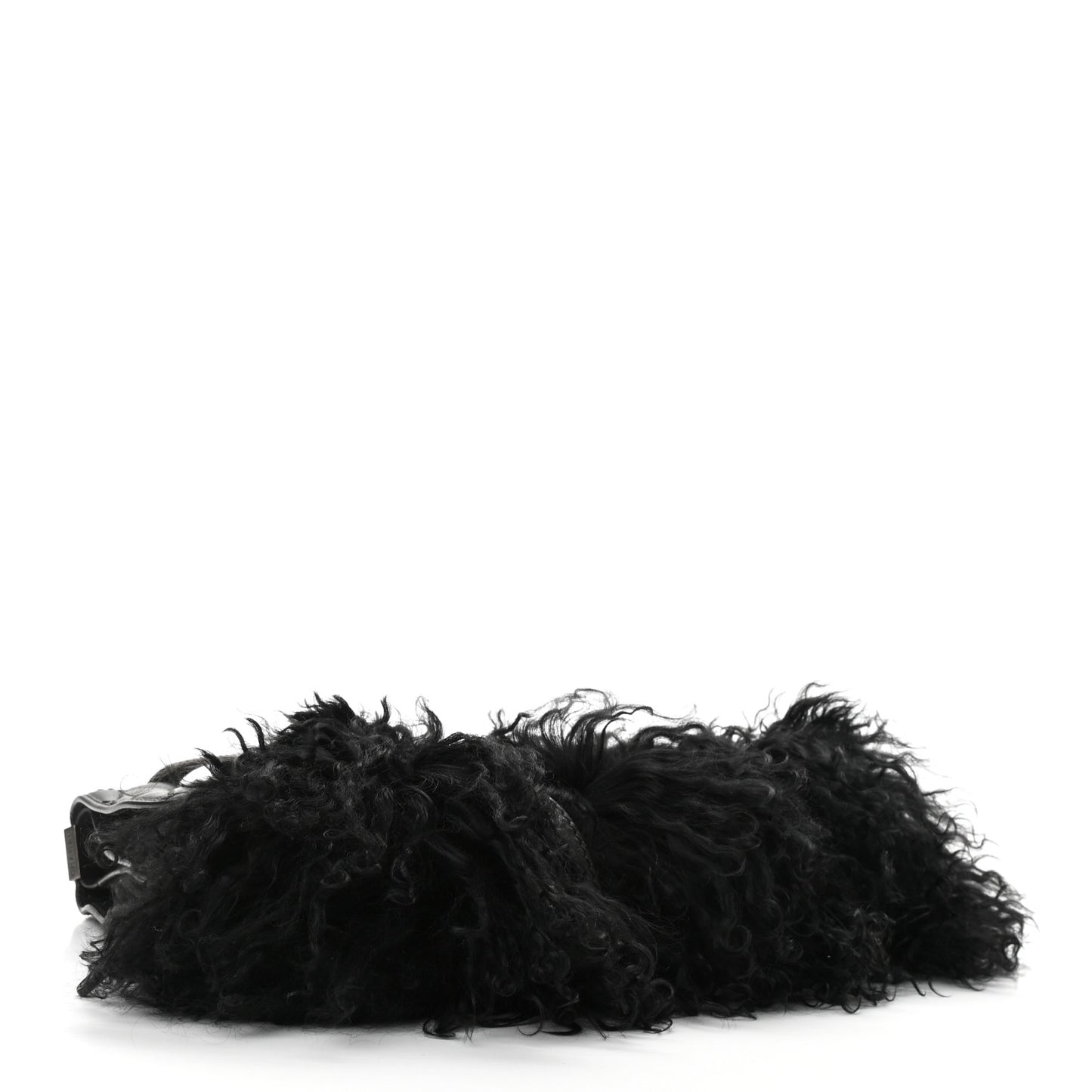 Lambskin Quilted Fur Paris Dallas Double Flap Bag Black