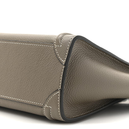 Celine Drummed Calfskin Nano Luggage Souris 10 of 15