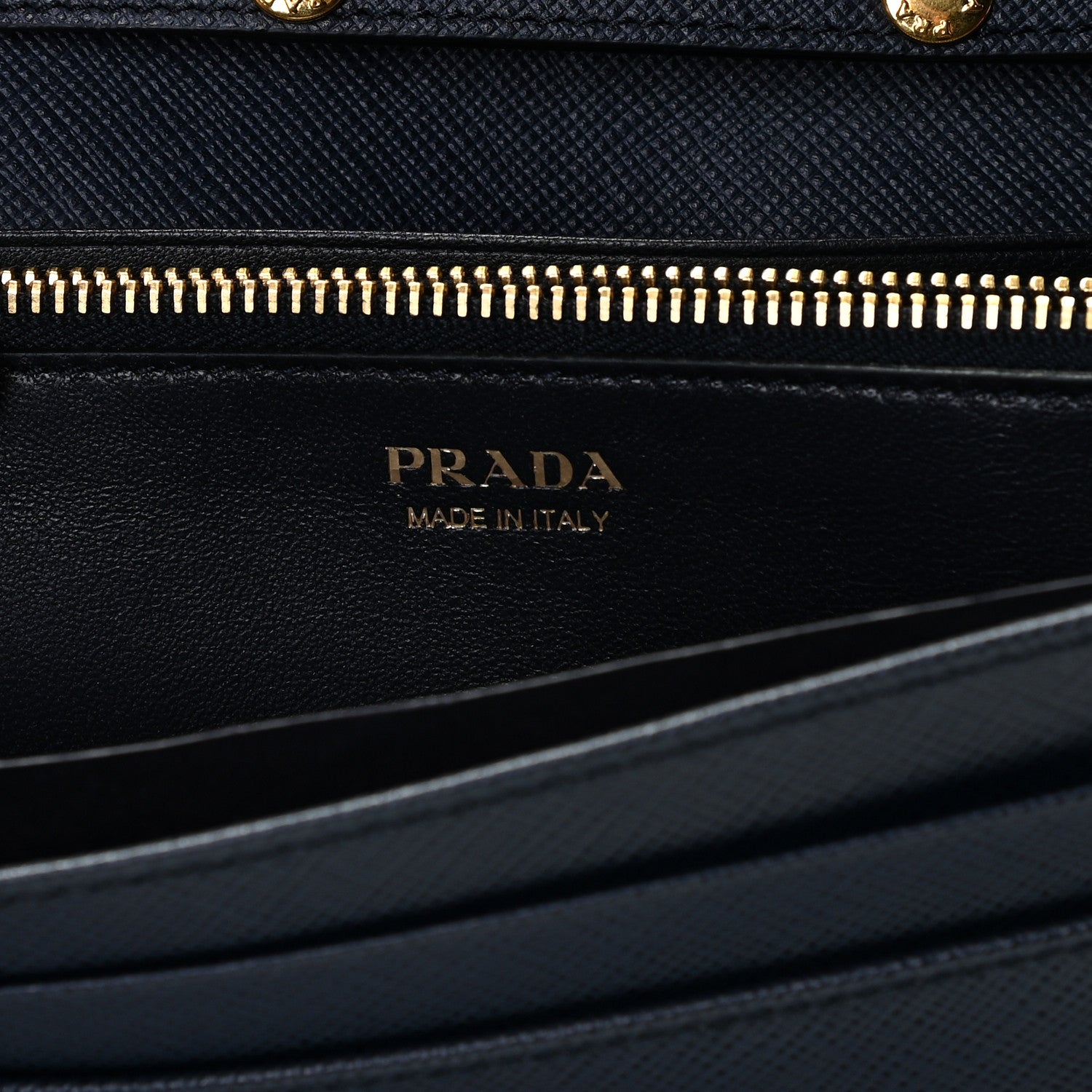 Prada Saffiano Lux Chain Wallet Baltico 5 of 7