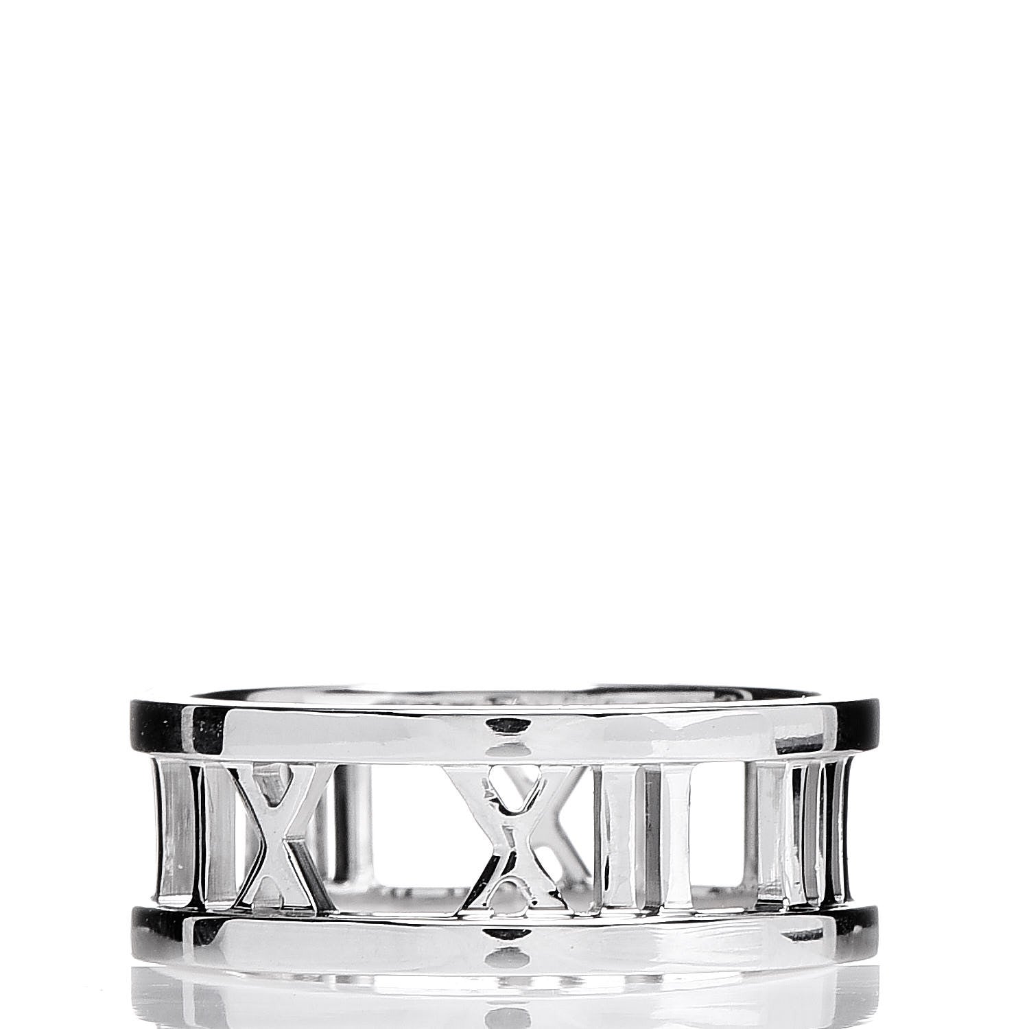 Tiffany 18K White Gold Atlas Open Ring 50 5.5 3 of 4