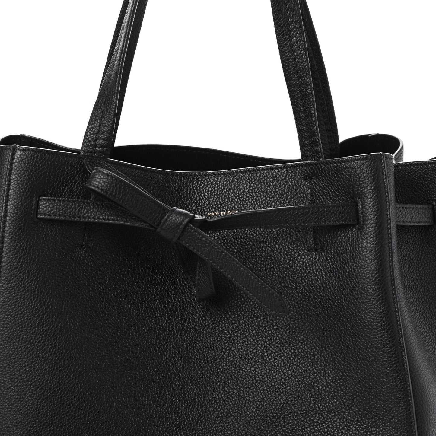 Soft Grained Calfskin Small Belt Cabas Phantom Black