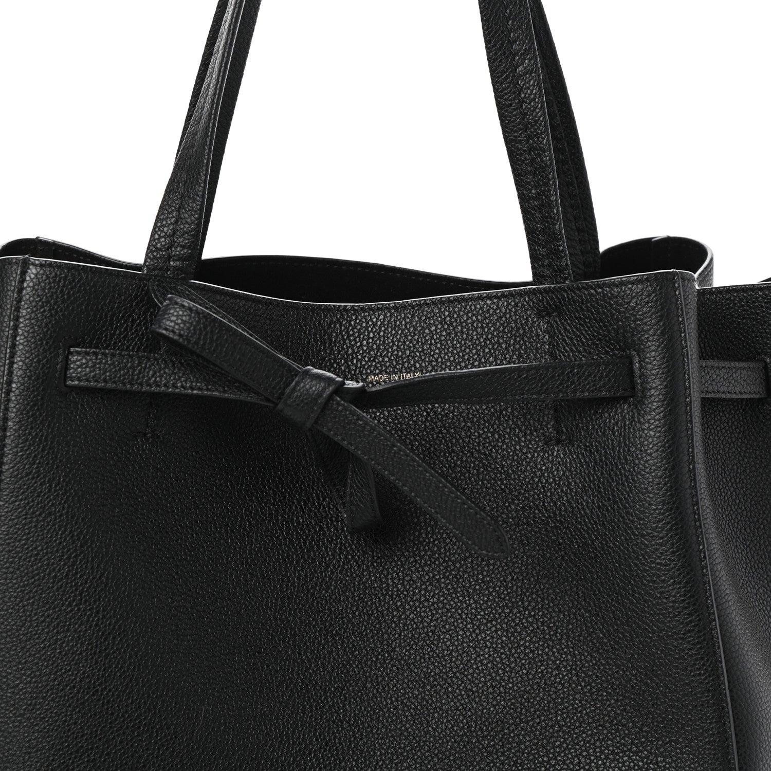 Celine Soft Grained Calfskin Small Belt Cabas Phantom Black 7 of 9