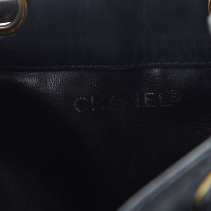 Chanel Lambskin Quilted Drawstring Bag Black 15 of 39