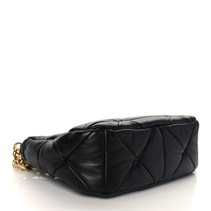 Prada Nappa Re-Nylon Triangle Quilted Patchwork System Shoulder Bag Black 3 of 8