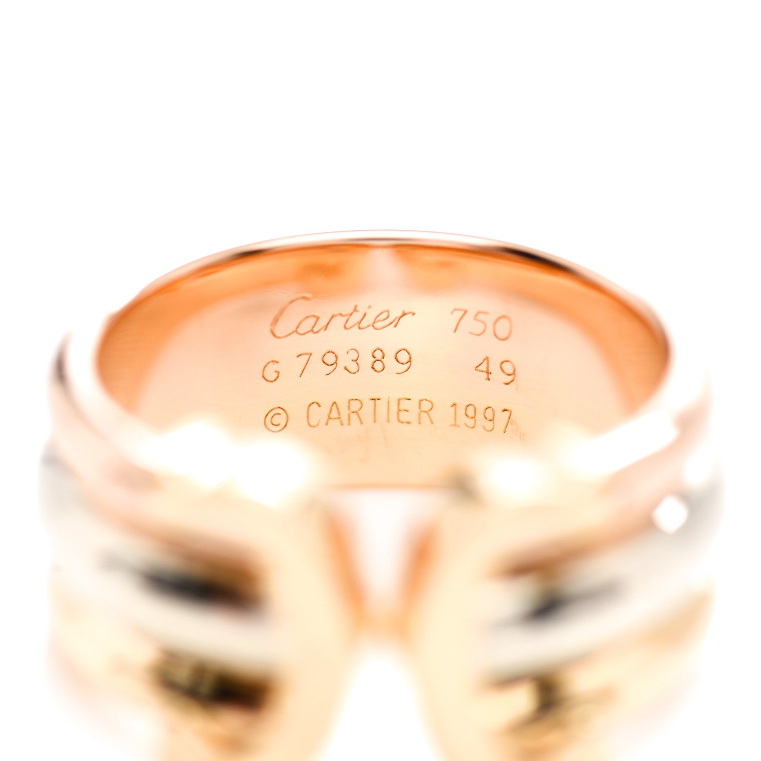 Cartier 18K Pink Yellow White Gold 8mm C De Cartier Ring 49 4.75 5 of 5