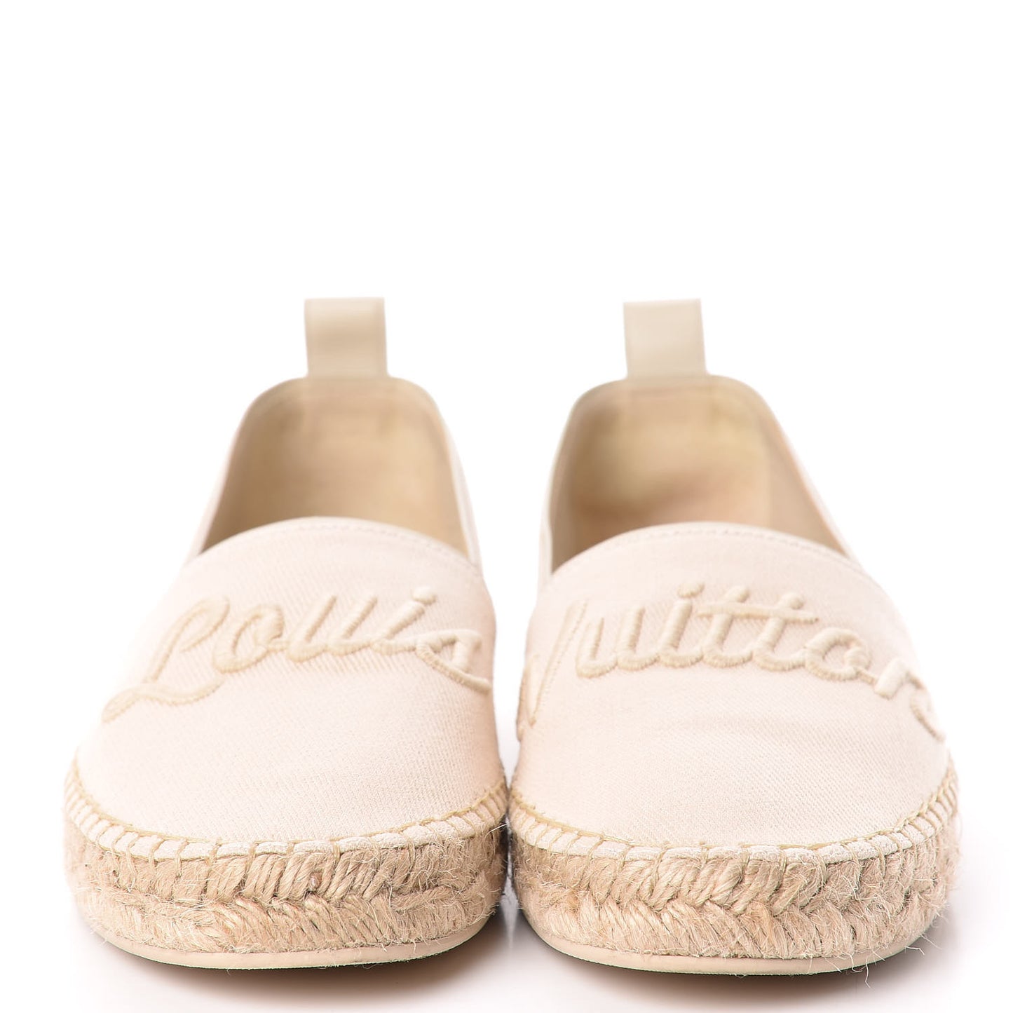 Canvas Waterfall Espadrille Flats 36 Ecru