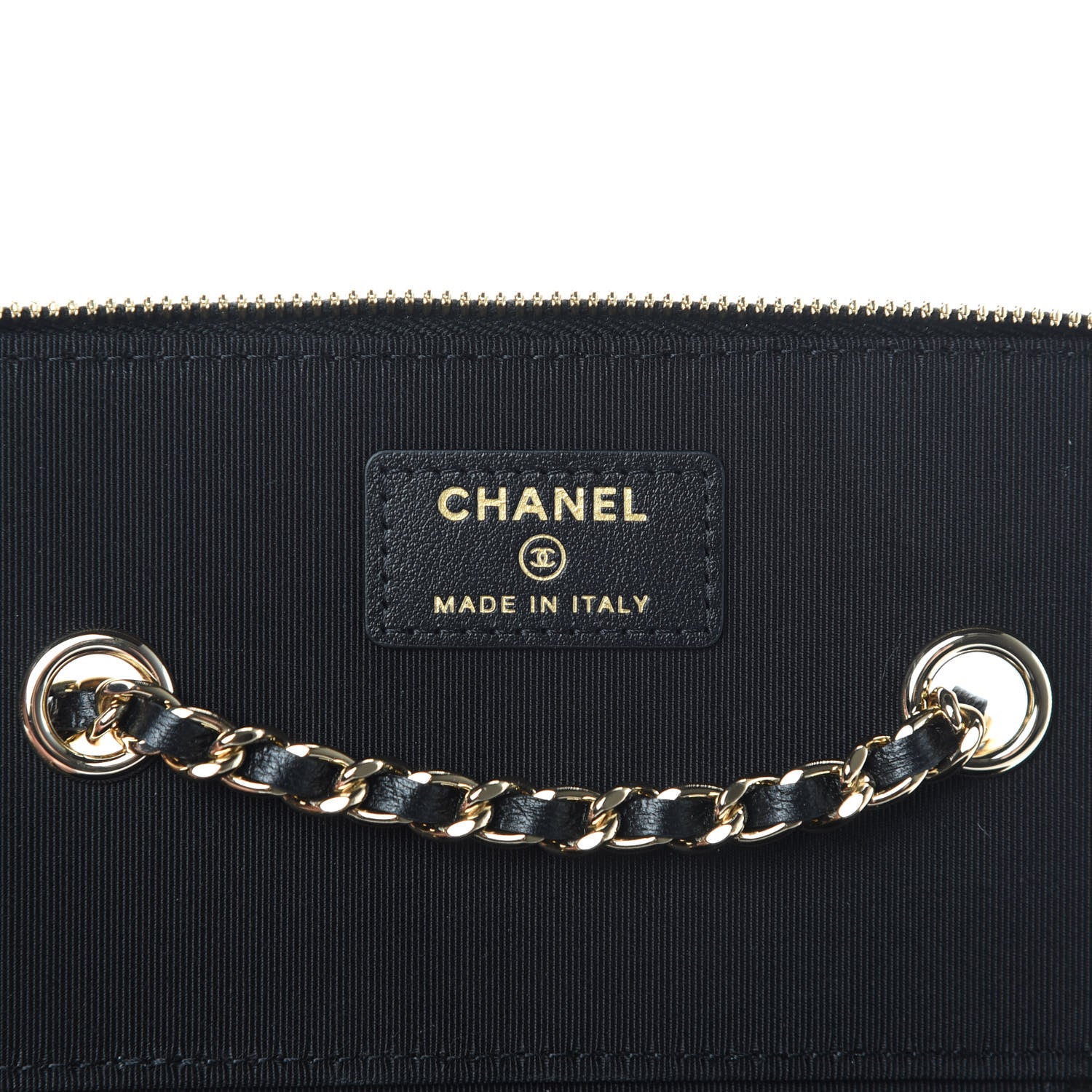 Chanel Lambskin Camellia Embossed Small Vanity Case With Chain Black 6 of 12