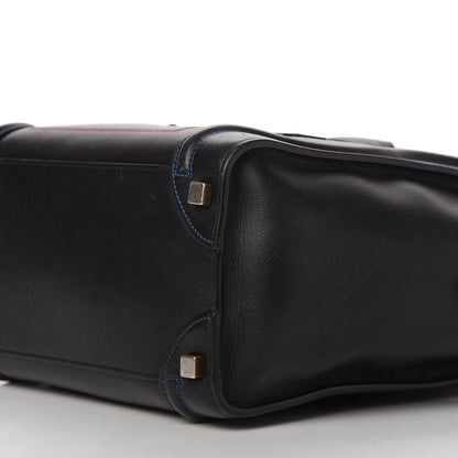 Celine Smooth Calfskin Multicolor Double Stitching Micro Luggage Black 7 of 11