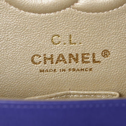 Chanel Lambskin Quilted Medium Double Flap Dark Purple 6 of 11