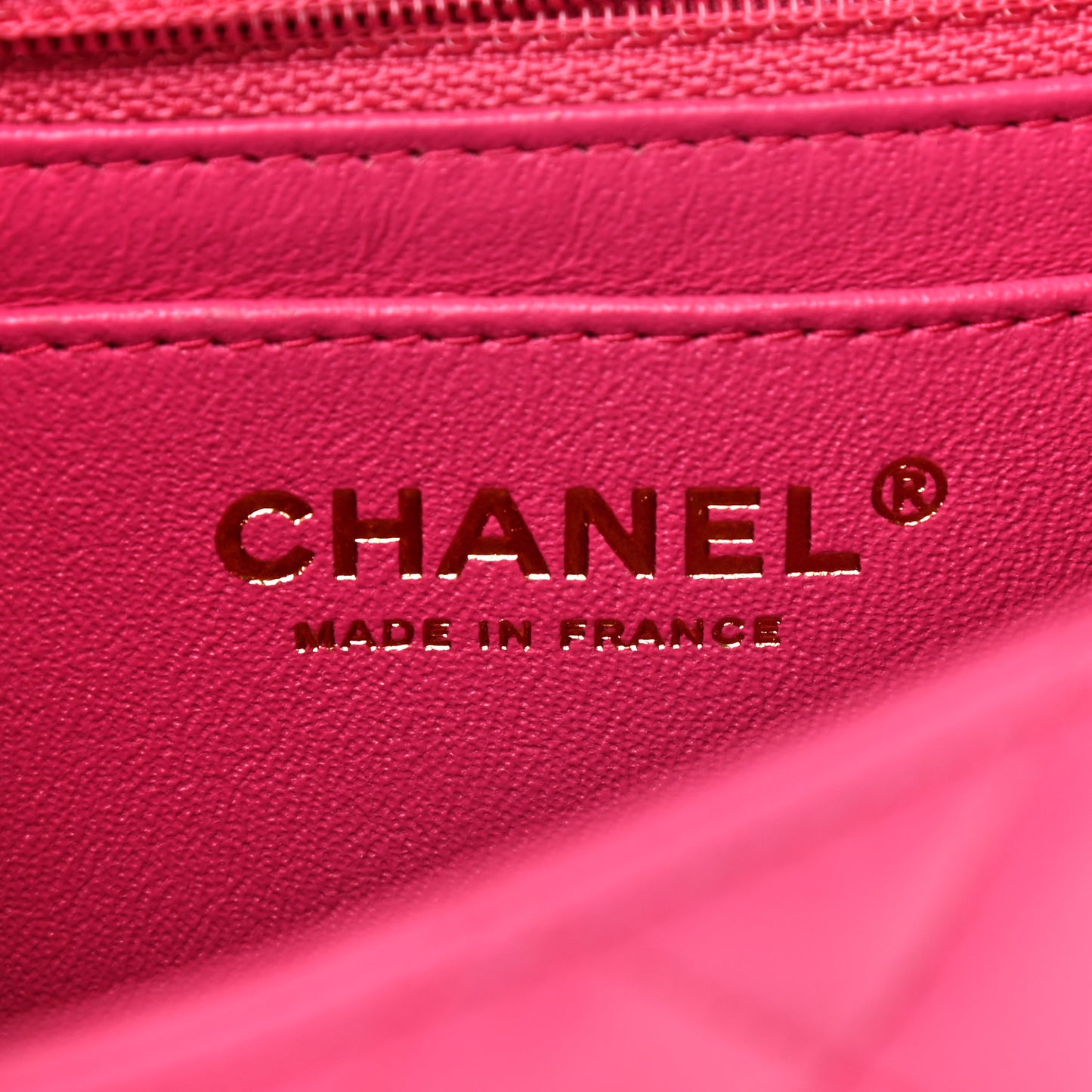 Lambskin Quilted Mini Rectangular Flap Fuchsia