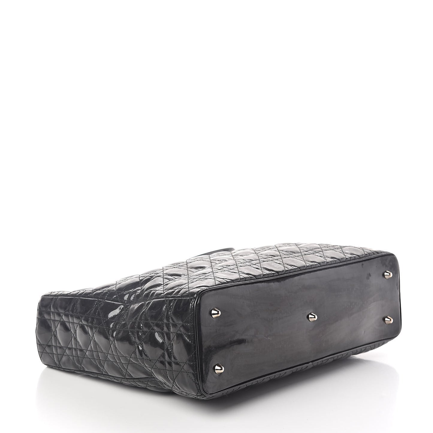 Patent Cannage Large Lady Dior Black