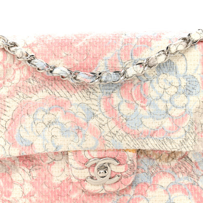 Chanel Tweed Quilted Camellia Medium Double Flap Ivory Multicolor 8 of 11