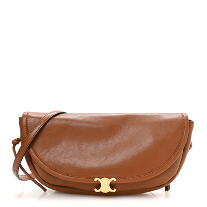 Celine Shiny Lambskin Soft Triomphe Little Half Moon Bag Soft Tan 1 of 11