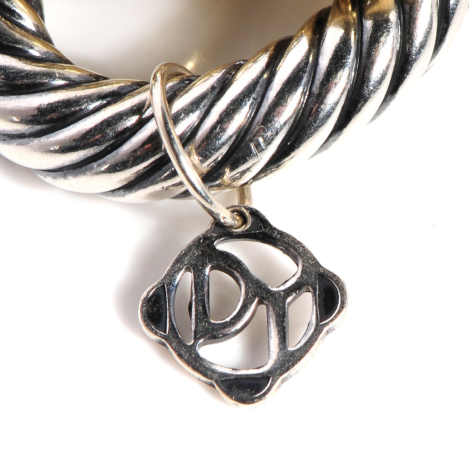 David Yurman Sterling Silver 18K Yellow Gold 17mm Extra Large Oval Link Bracelet 4 of 6