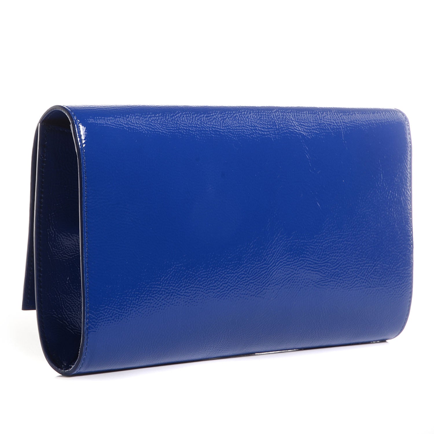 Saint Laurent Textured Patent Belle De Jour Clutch Large Royal Blue 3 of 13