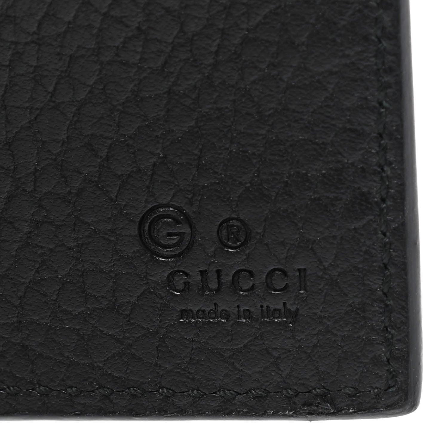 Gucci Pebbled Calfskin Interlocking G Continental Wallet Black 6 of 7