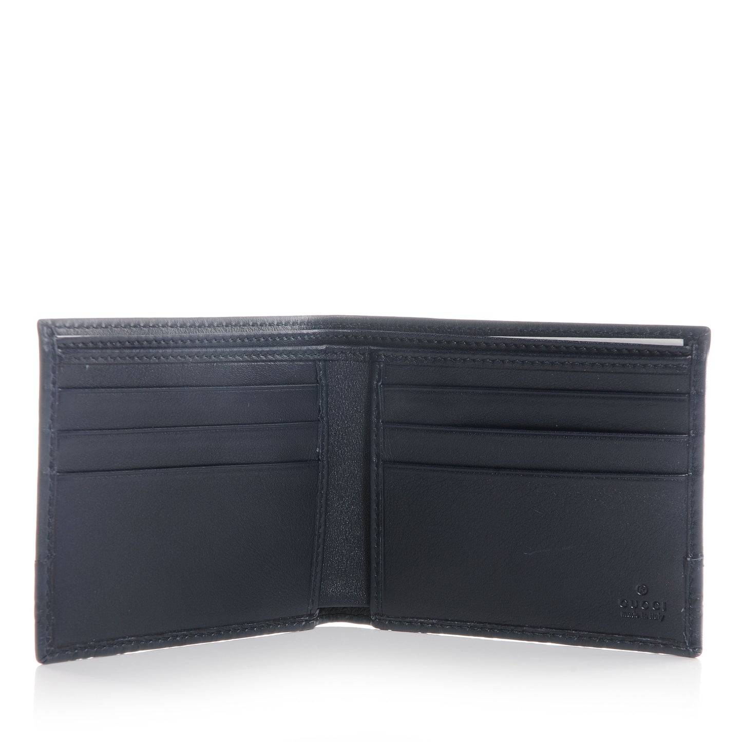 Microguccissima Trim Bi-Fold Wallet Blue