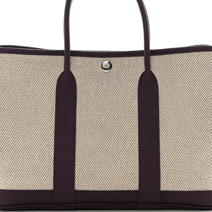 Hermes Twill H Negonda Garden Party 30 TPM Tote Ecru Cassis 8 of 11