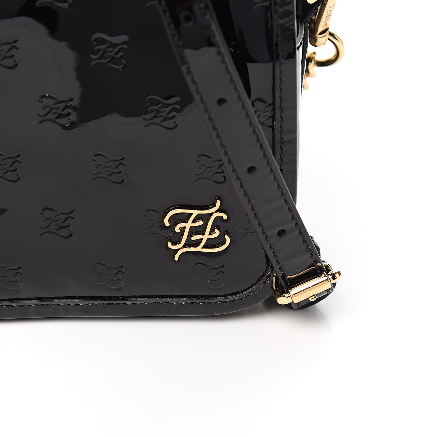 Vitello Vernice Mou Karligraphy Embossed Camera Case Black