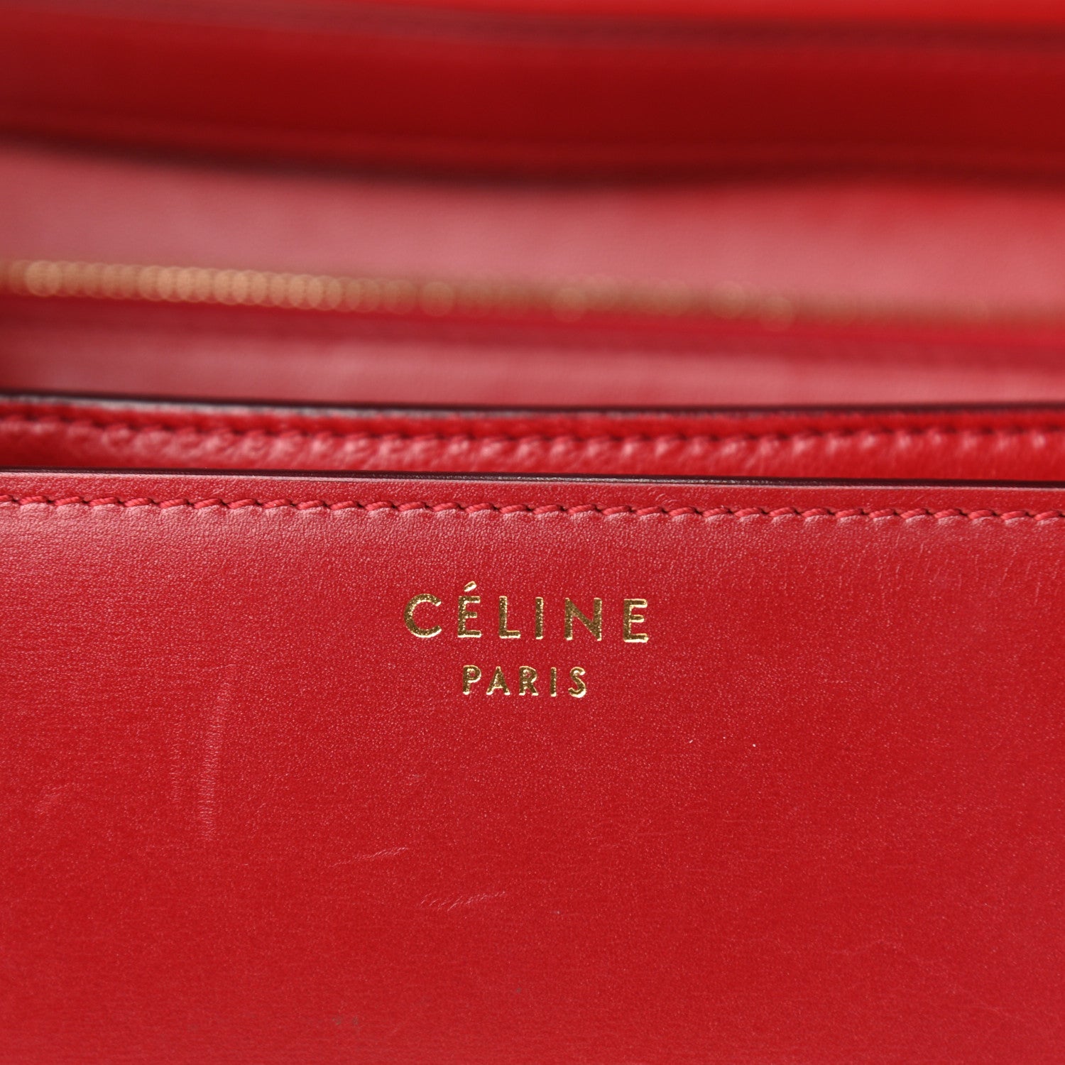 Celine Box Calfskin Medium Classic Box Flap Bag Red 6 of 11