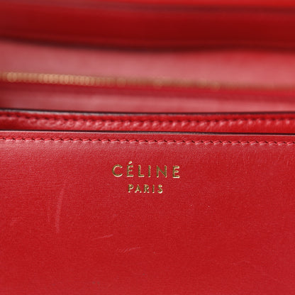 Celine Box Calfskin Medium Classic Box Flap Bag Red 6 of 11