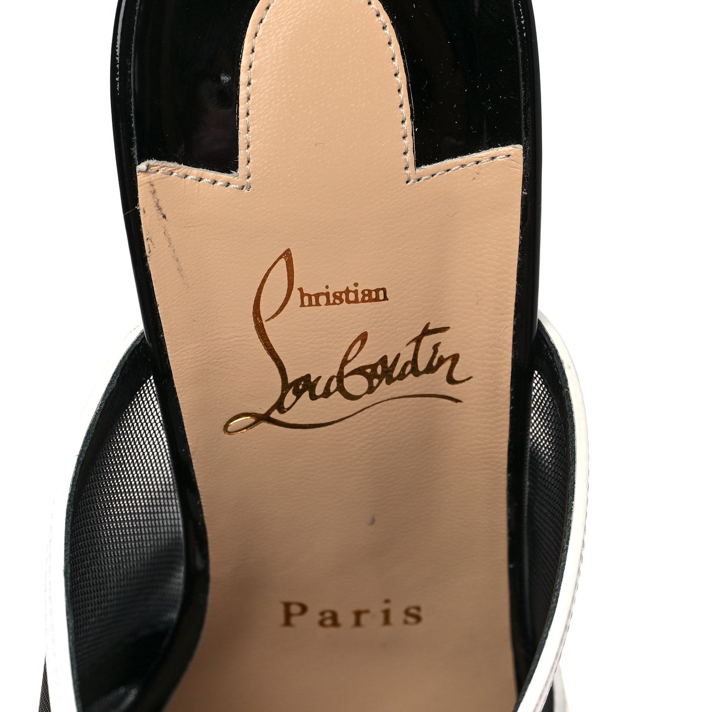 Rete Calfskin Interdite 100 Mule 39 Black White