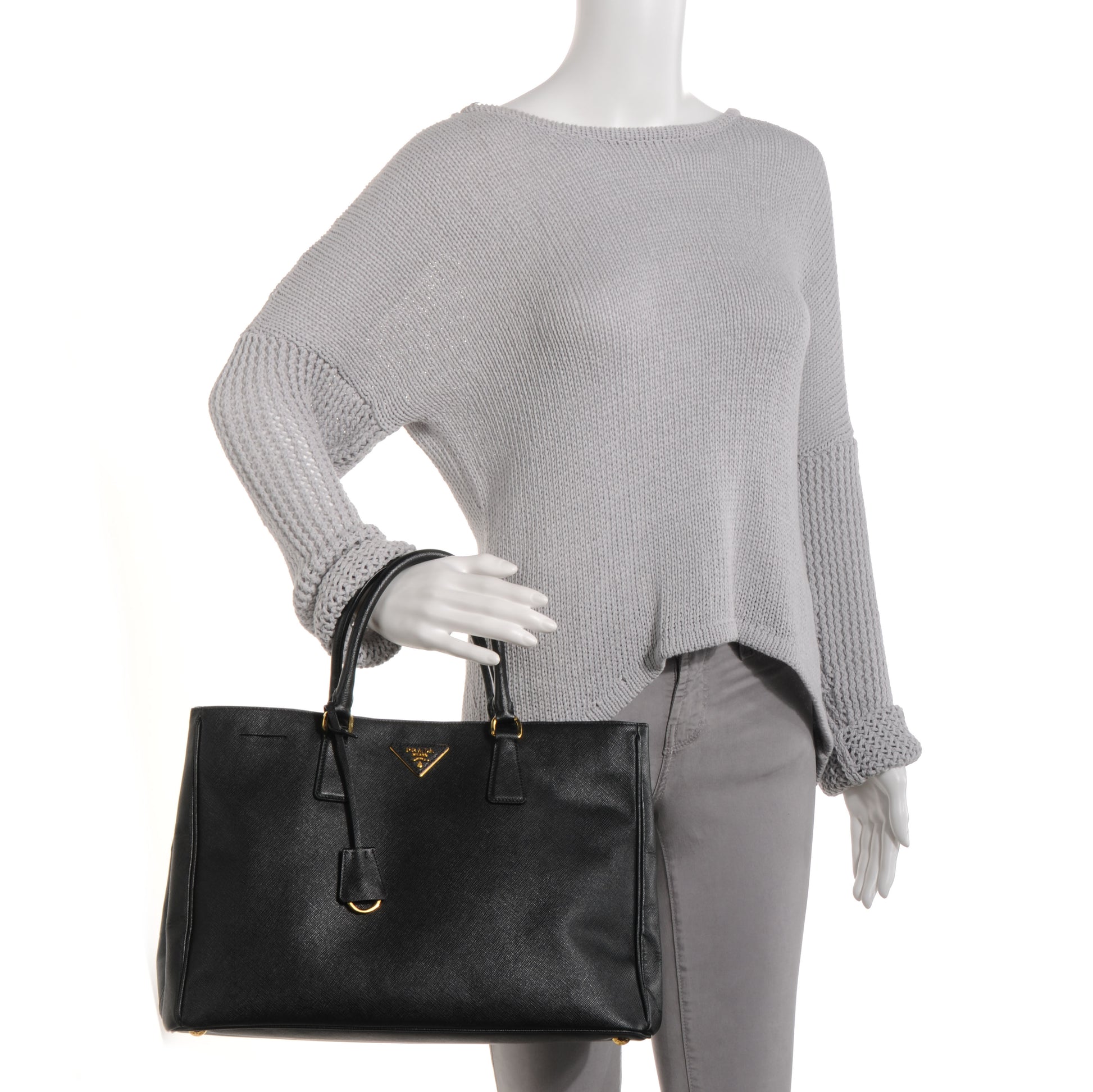 Prada Saffiano Lux Large Tote Nero Black 2 of 10