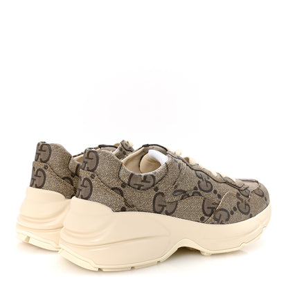 Gucci Maxi GG Supreme Monogram Gucci 100 Womens Rhyton Sneakers 40 Beige Ebony 5 of 10