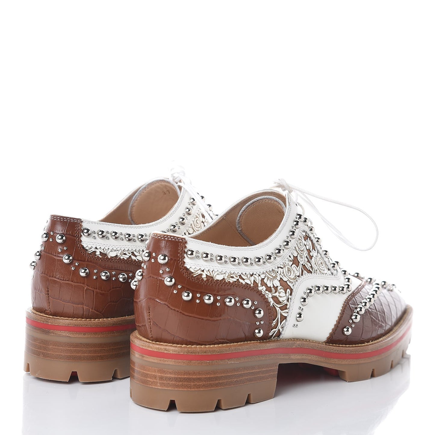 Calfskin Studded Womens Crapadonna Oxfords 37 Version Multi