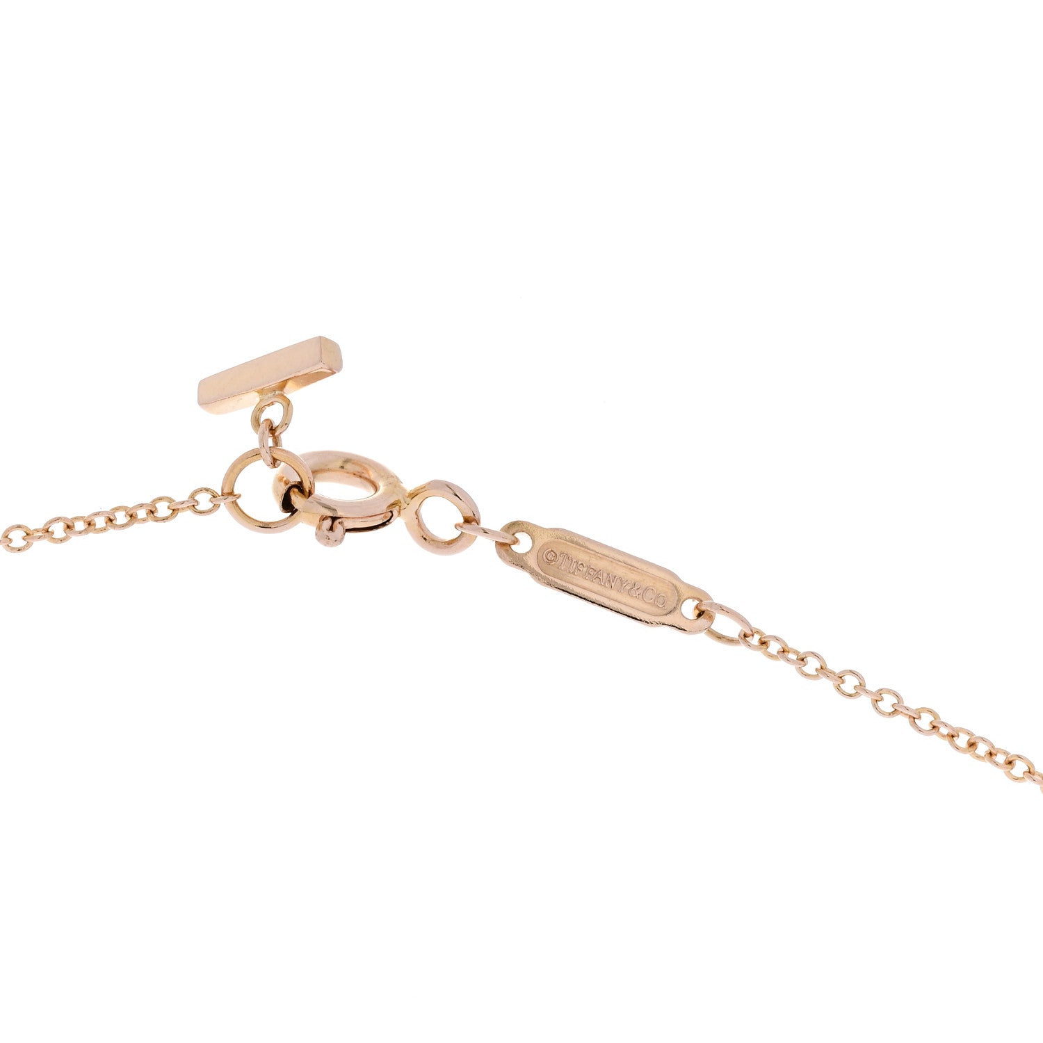 Tiffany 18K Rose Gold Small T Smile Pendant Necklace 4 of 5