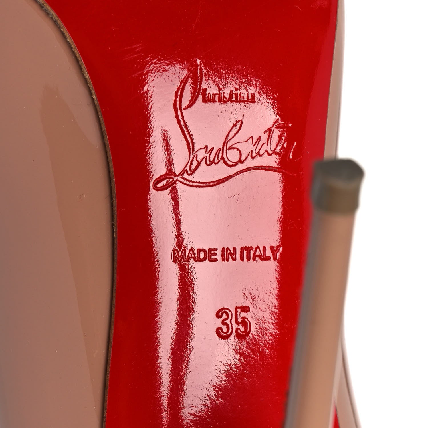 Christian Louboutin Patent Hot Chick 100 Pumps 35 Nude 6 of 8