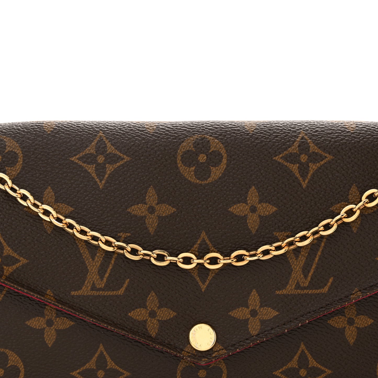 Monogram Pochette Felicie Chain Wallet Fuchsia