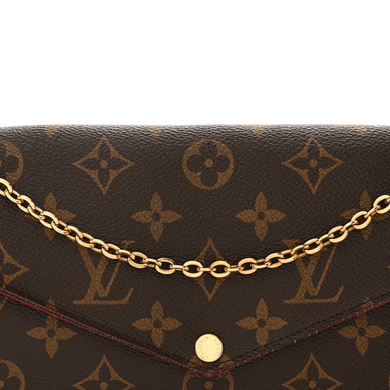 Louis Vuitton Monogram Pochette Felicie Chain Wallet Fuchsia 7 of 12