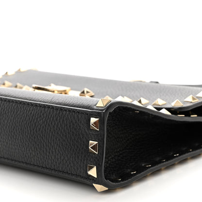 Valentino Garavani Pebbled Calfskin Medium Rockstud Flip Lock Crossbody Bag Black 9 of 9