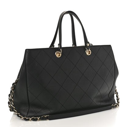 Chanel Bullskin Stitched Medium Shopping Bag Black 2 of 9