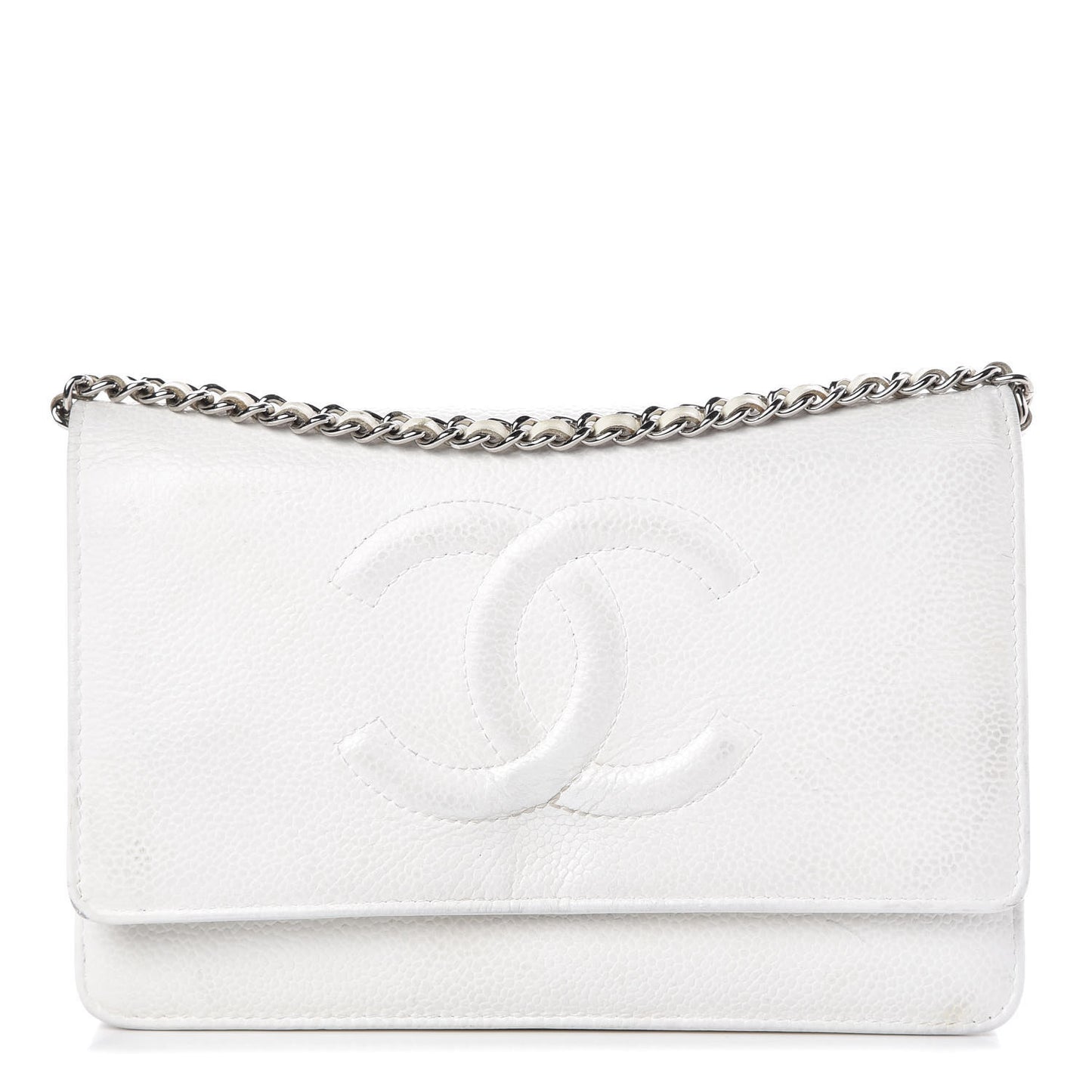 Caviar Timeless CC Wallet on Chain WOC White