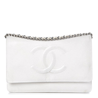 Chanel Caviar Timeless CC Wallet on Chain WOC White 1 of 13