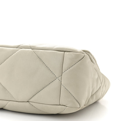 Chanel Lambskin Quilted Large Chanel 19 Flap Grey 10 of 12