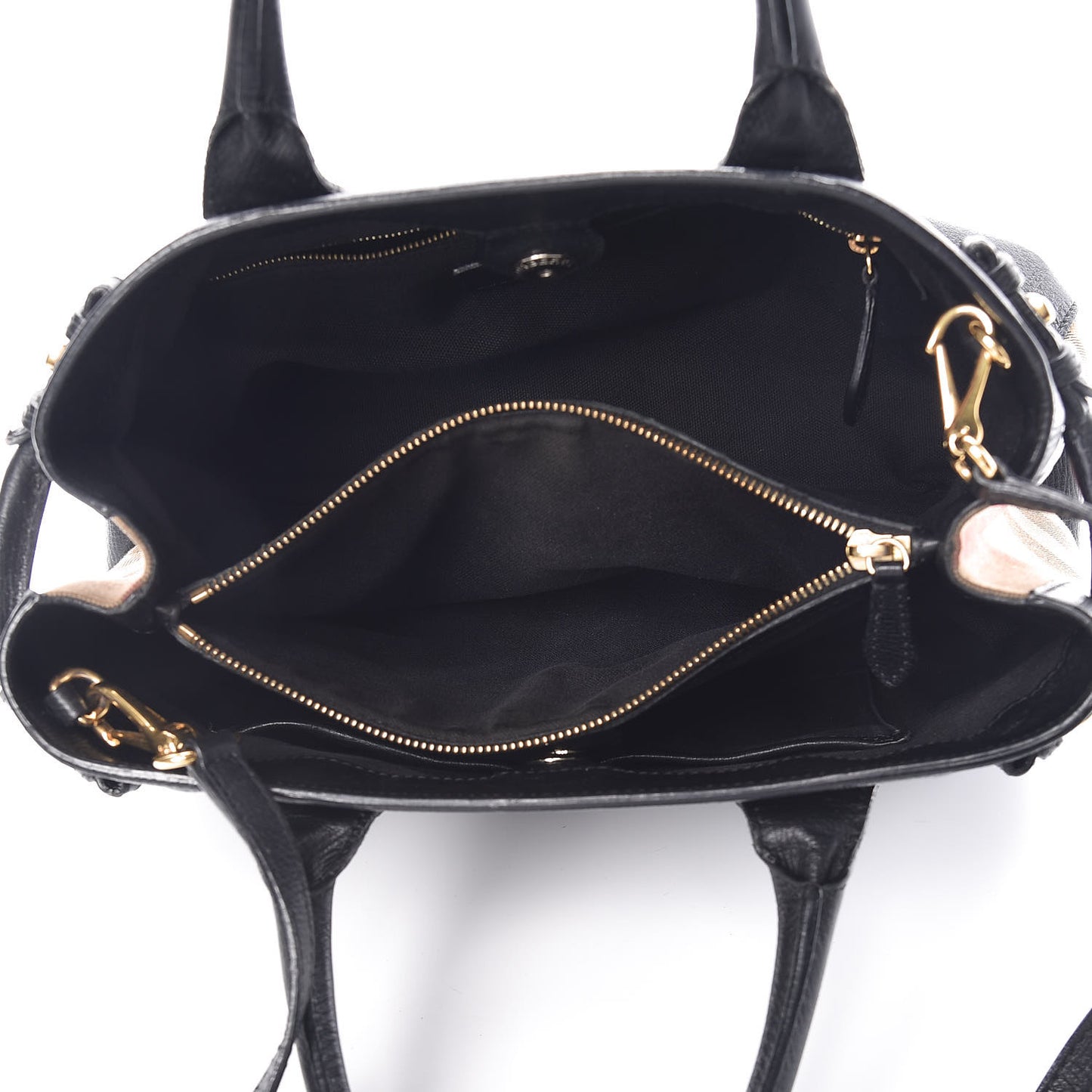 Smooth Calfskin Medium Banner Tote Black