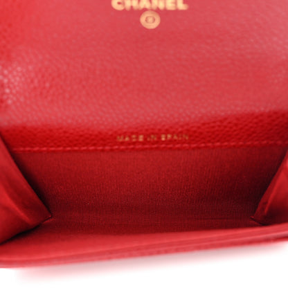 Chanel Caviar Quilted Boy Flap Card Holder Wallet Red 5 of 10