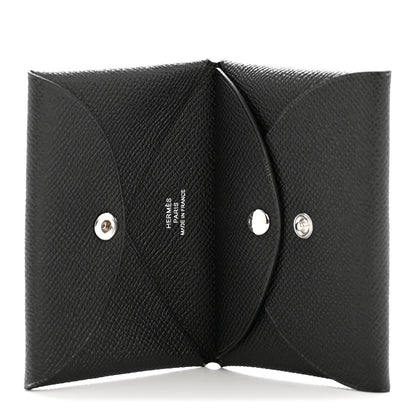 Hermes Epsom Calvi Duo Card Case Black 5 of 9